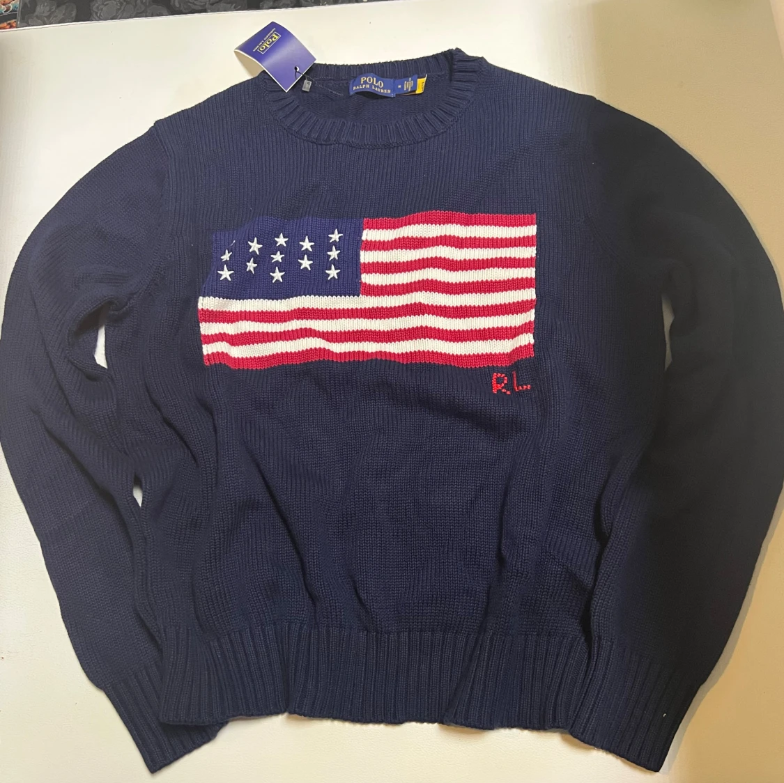 Mörkblå stickad tröja Polo Ralph Lauren - 1