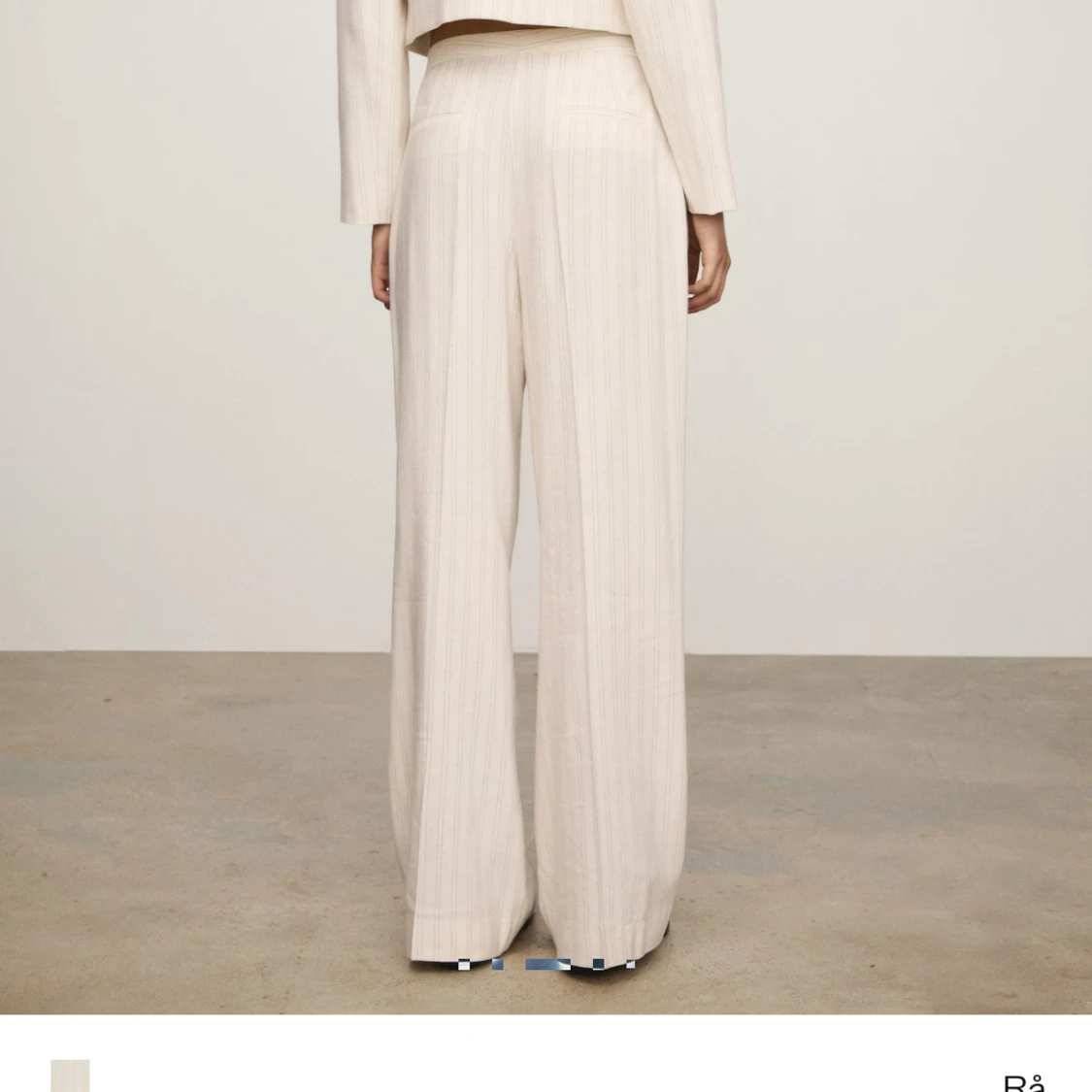 Randiga ljusa linnebyxor - 1