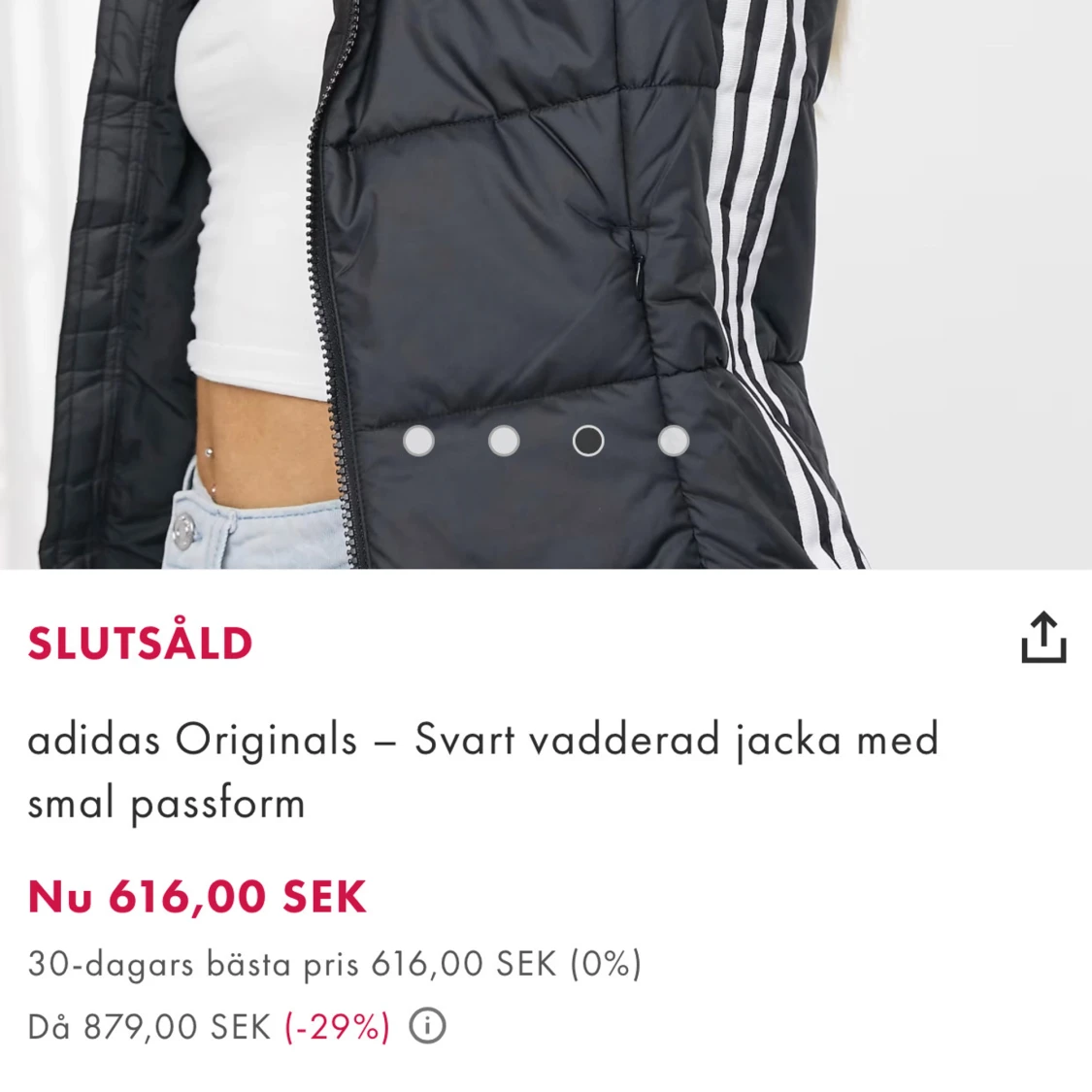 Svart pufferjacka från Adidas - 4
