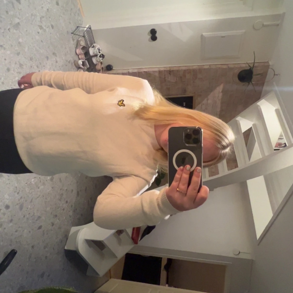 Vit stickad tröja från Lyle & Scott💓