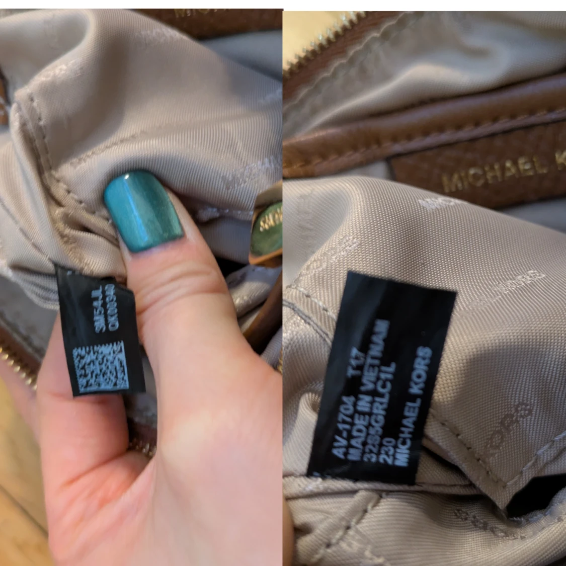 Brun/konjak axelväska Michael Kors skinn - 4