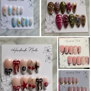 Custom gel nails - Jag gör custom naglar efter dina önskelmål, tar gärna emot inspirations bilder. Till naglarna får du med allt som behövs för att sätta fast dem. Klisterlappar, pusher, fil och desinfektions lappar. Släng gärna iväg ett meddelande ifall du är intresserad! ☺️