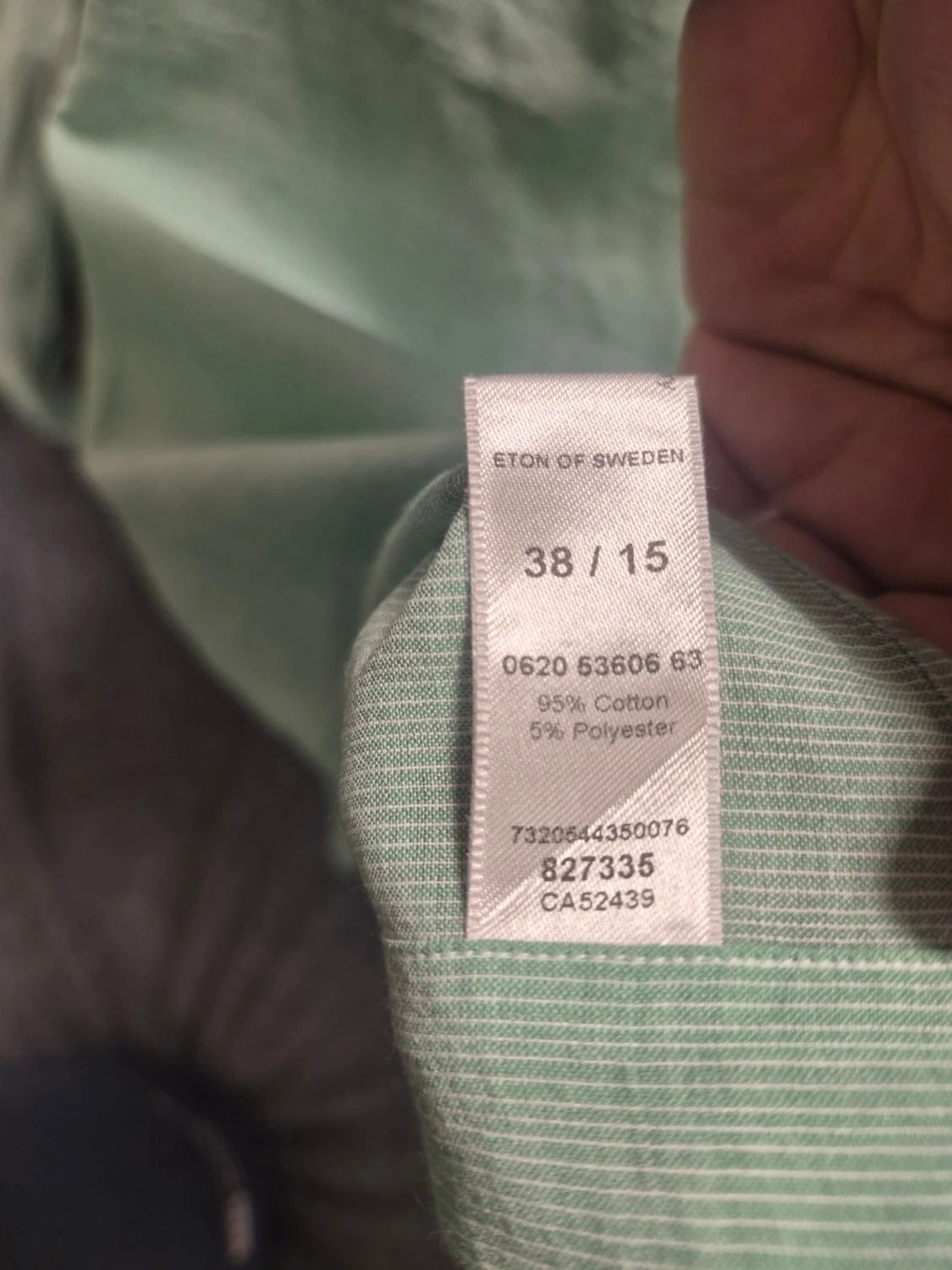 Eton grön randig skjorta slim fit storlek 38 / 15 - 4