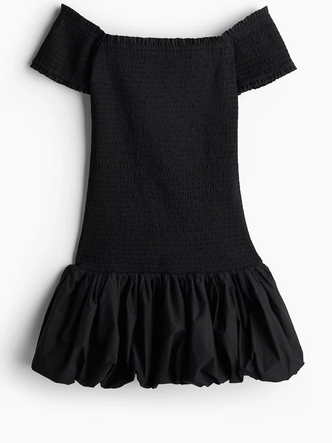 Svart offshoulder kortklänning