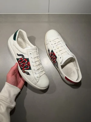 Gucci Skor  - ‼️VI TAR INGA BYTEN‼️ Gucci ”Ace” Sneakers | Skick: 8,5/10 | Storlek UK 9 motsvarar 44-45 EU  | Tillkommer nya snören & kort vid köp! | Frakt sker inom 24 timmar efter köp 📦💨 | Hör av dig vid minsta fråga eller fundering 💭