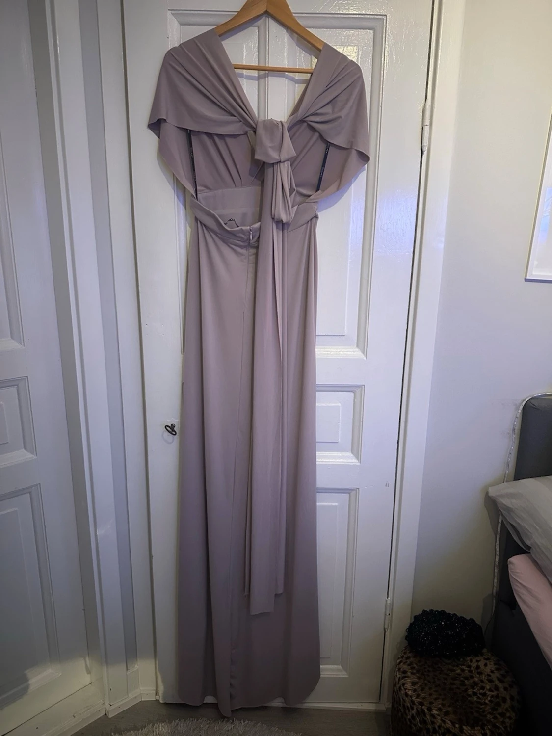 Ljuslila långklänning med omlott - 3