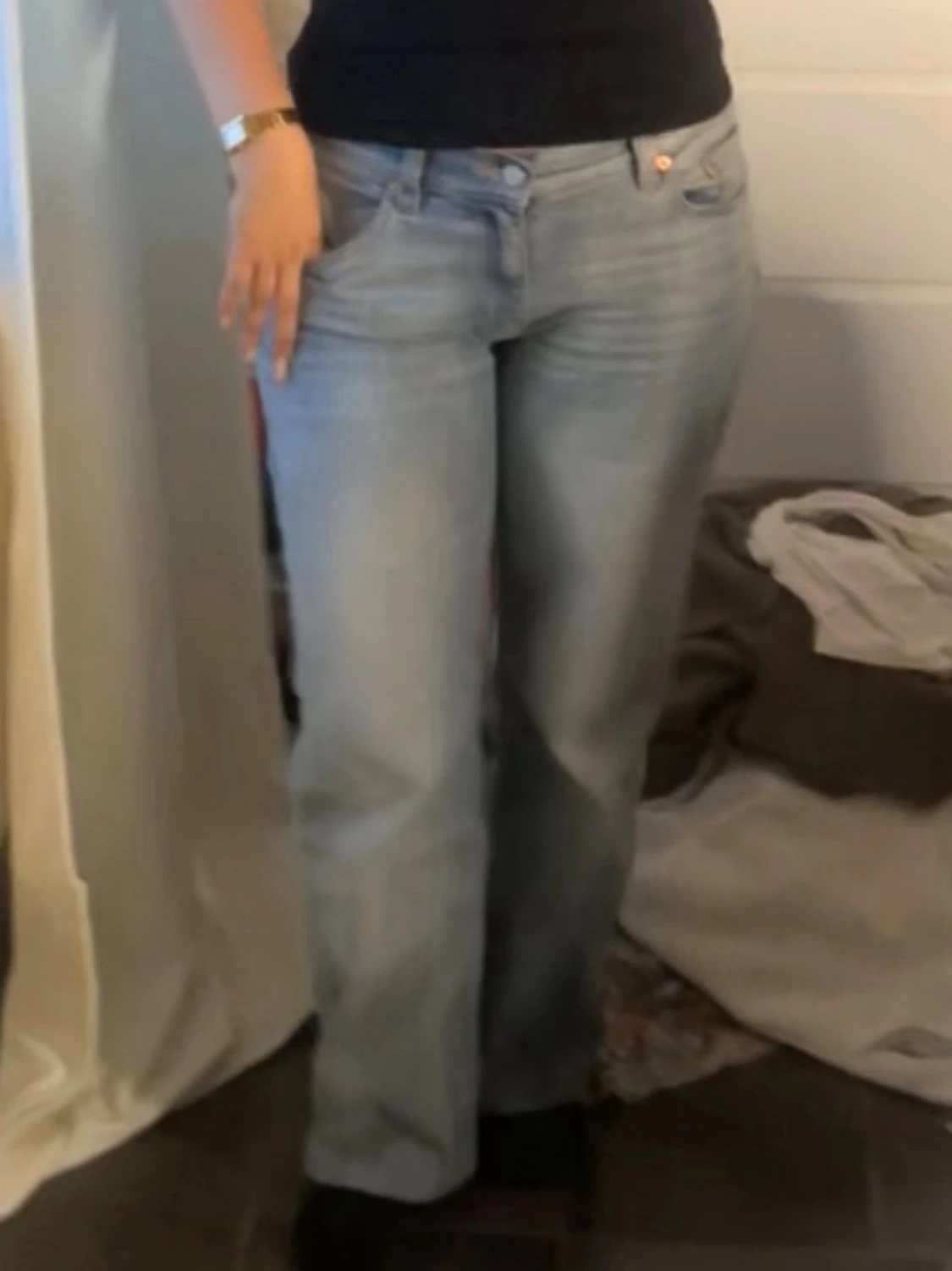 Ljusblå bootcut jeans - 1