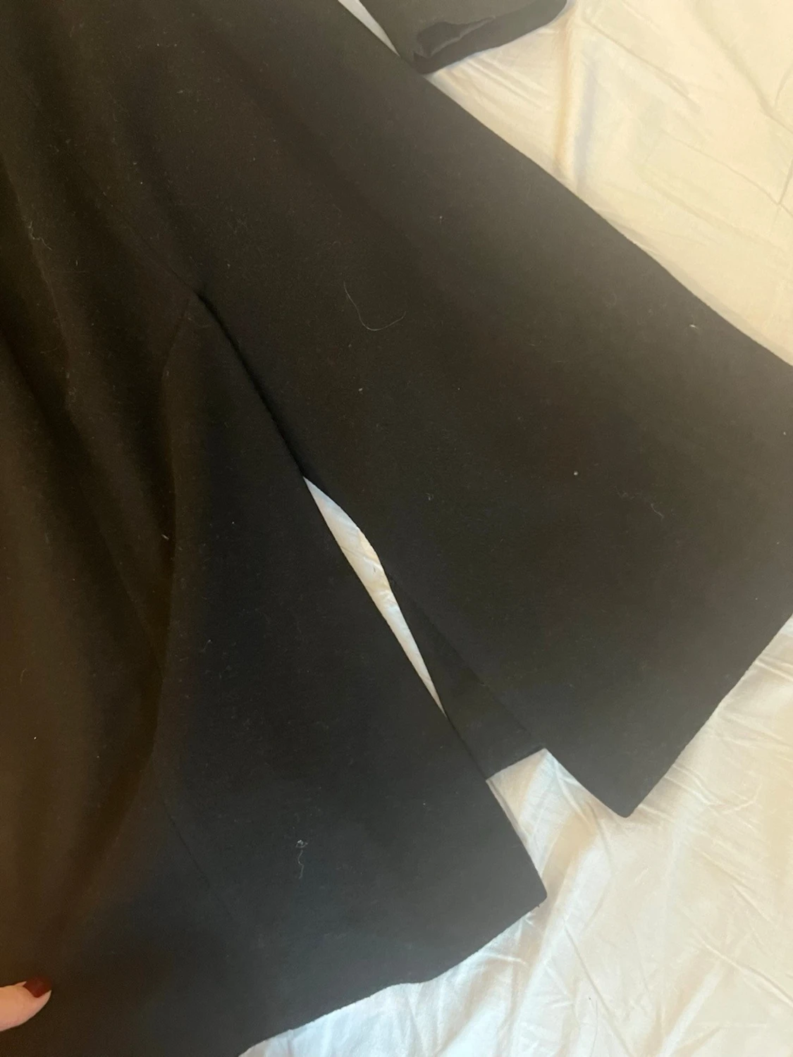 Svart klassisk ullkappa - 2