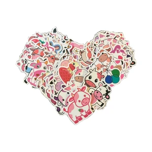 gulliga klistermärken - 87 stycken gulliga klistermärken med kor och jordgubbar på | nytt skick, aldrig använda | skriv gärna om du har några frågor <3