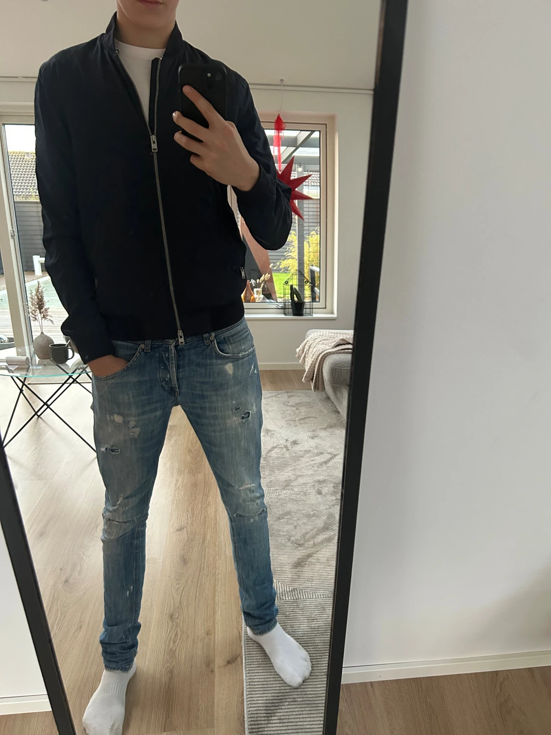 Mörkblå vindjacka j Lindeberg