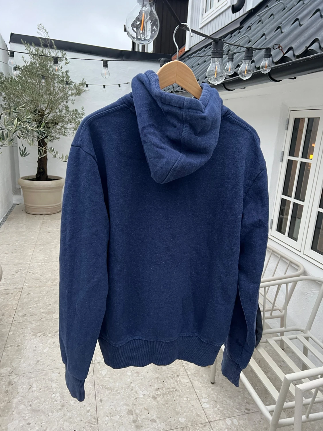 Blå Superdry hoodie med tryck - 1