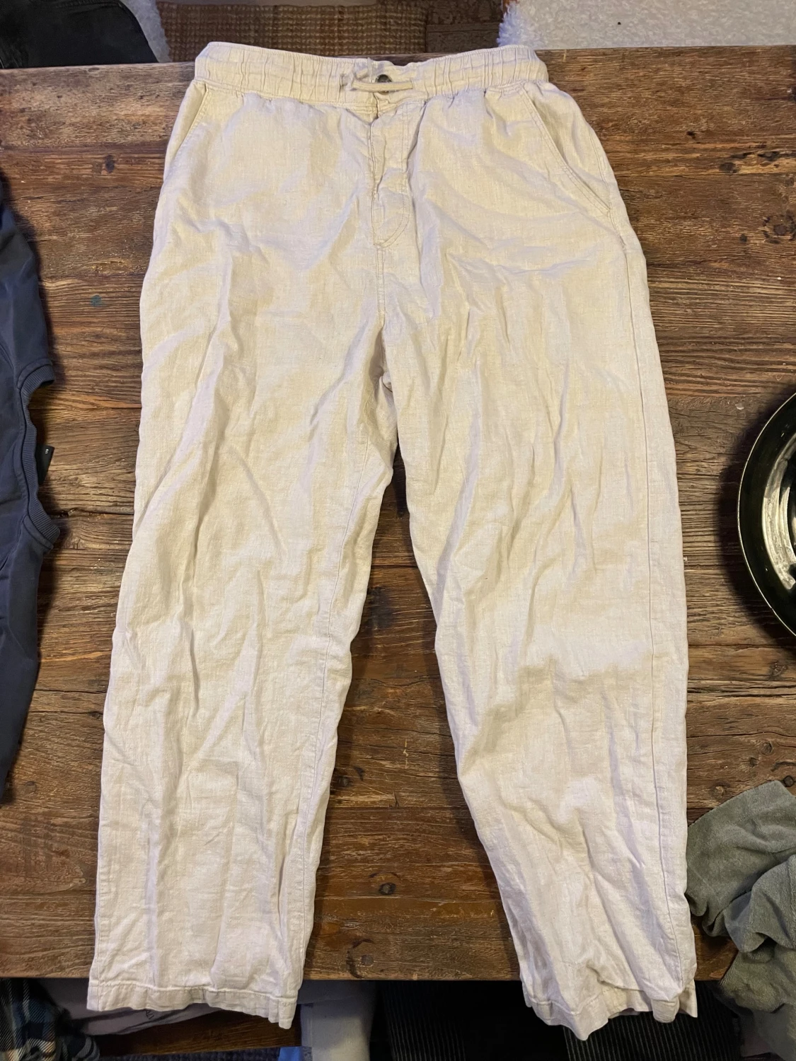 Beige linnebyxor - 1