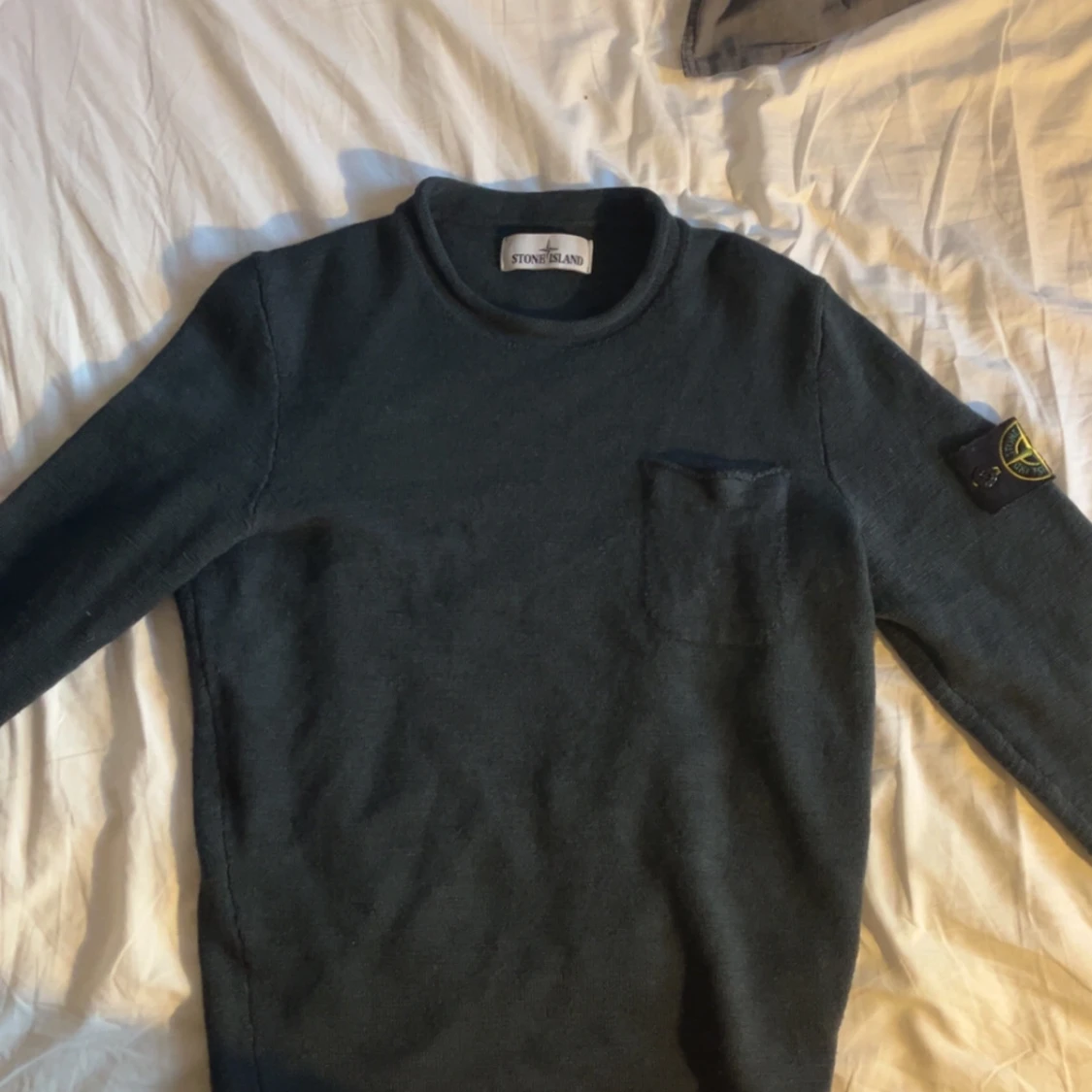 Mörkgrön stickad tröja Stone Island