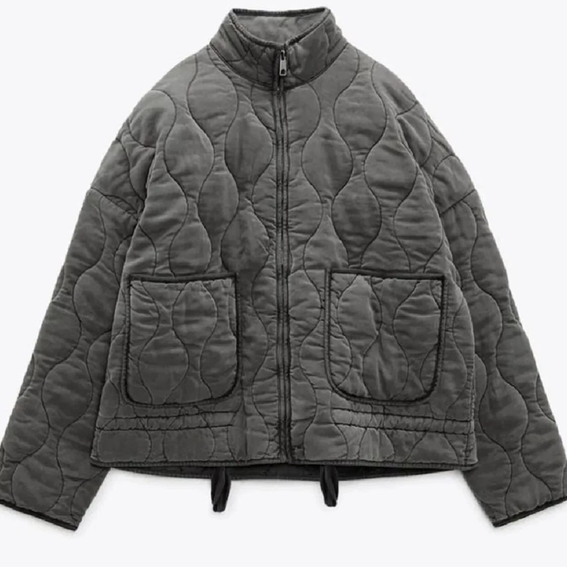 Grå quiltad jacka zara  - 1