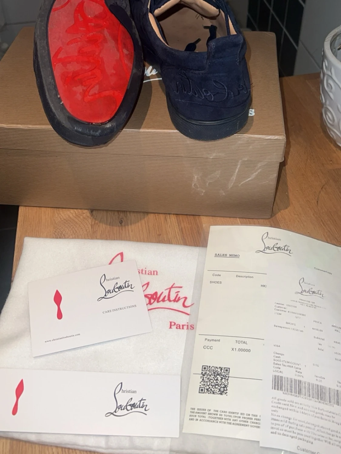 Mörkblå mocka sneakers Louboutin - 1