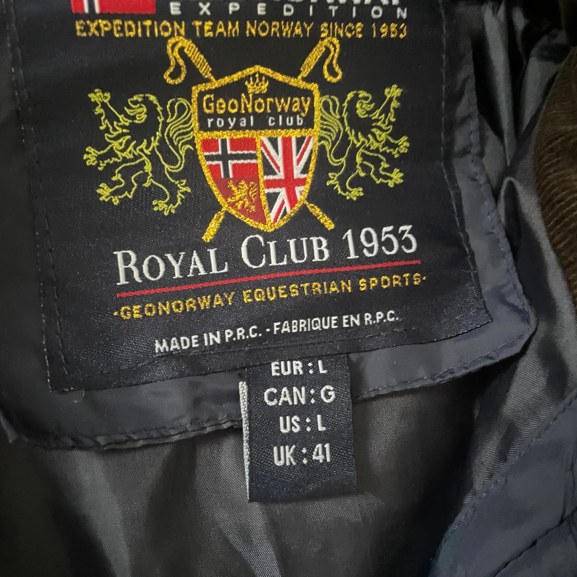 Blå quiltad jacka GeoNorway L - 1