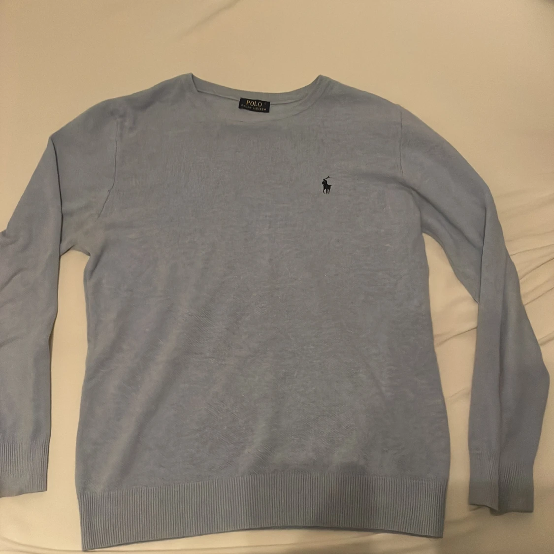 Ljusblå stickad tröja Polo Ralph Lauren