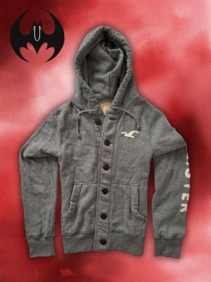 Vintage grå Hollister kofta (sällsynt) - Säljer ett par Vintage grå Hollister kofta i storlek M/S | Mycket bra skick, lite krokade knapp | Längd: 65cm Bröstvidd: 57cm Armlängd: 70cm | Lägg endast bud med avsikt att köpa, inga fördröjning!