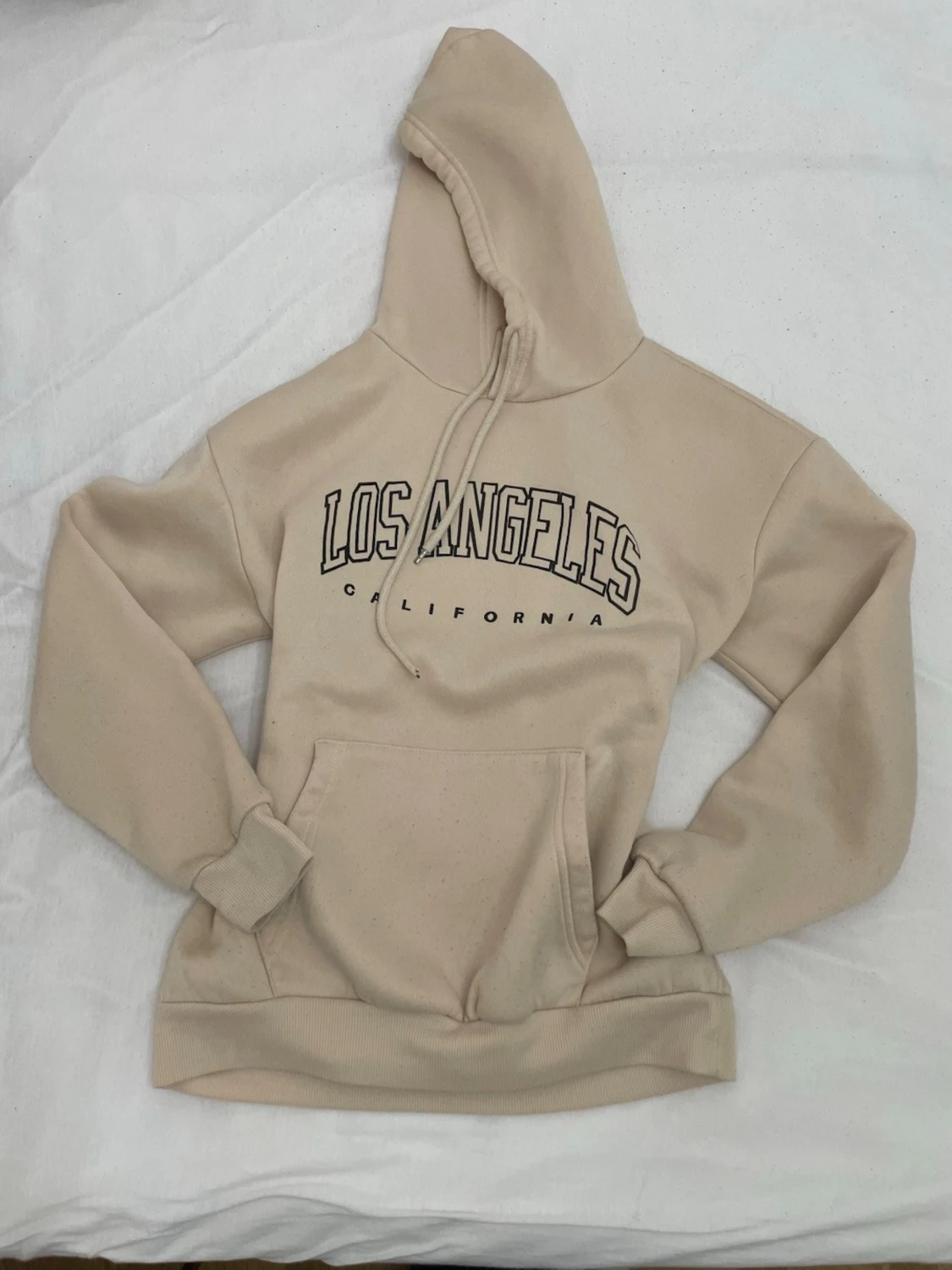 Beige hoodie med Los Angeles-tryck