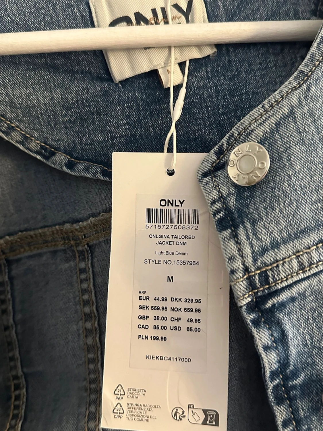 Ljusblå cropped jeansjacka - 3