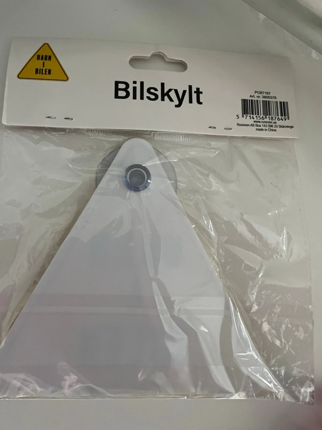 Gul bilskylt 'Barn i bilen' - 1