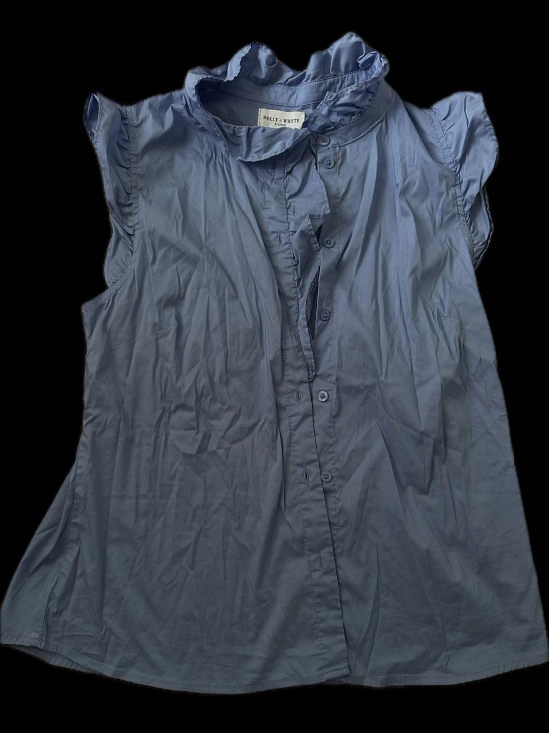  ärmlös blus med volang - 3