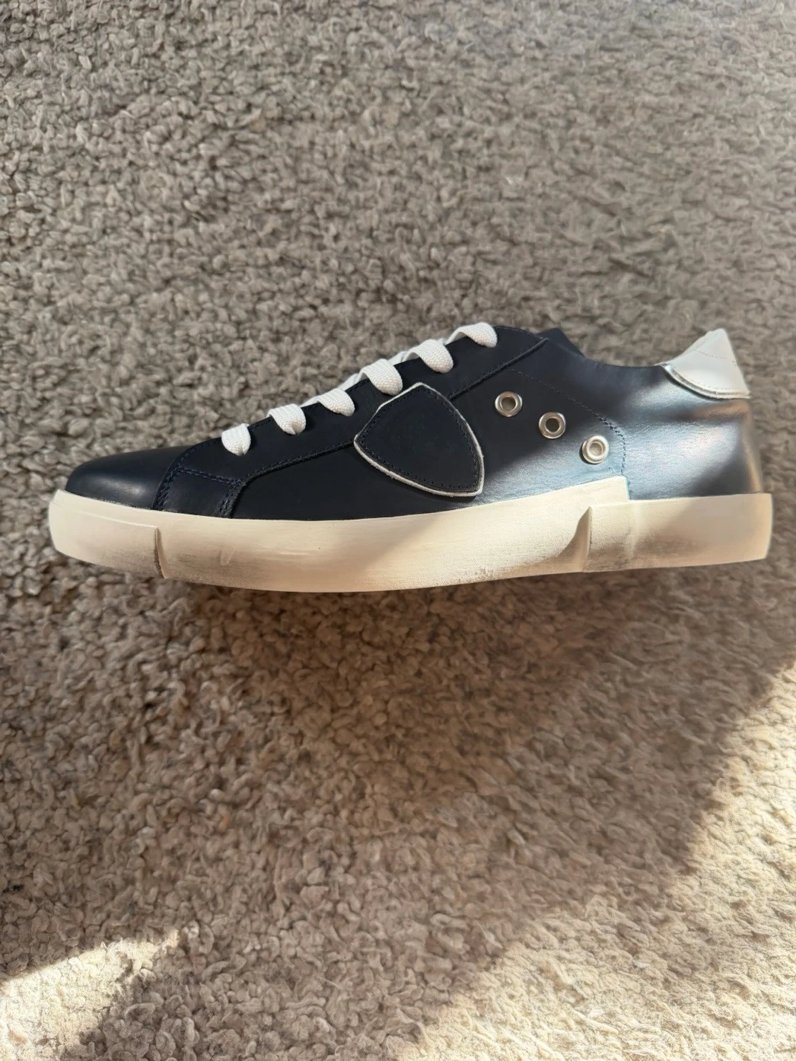 Philippe Model blåa lädersneakers - 1