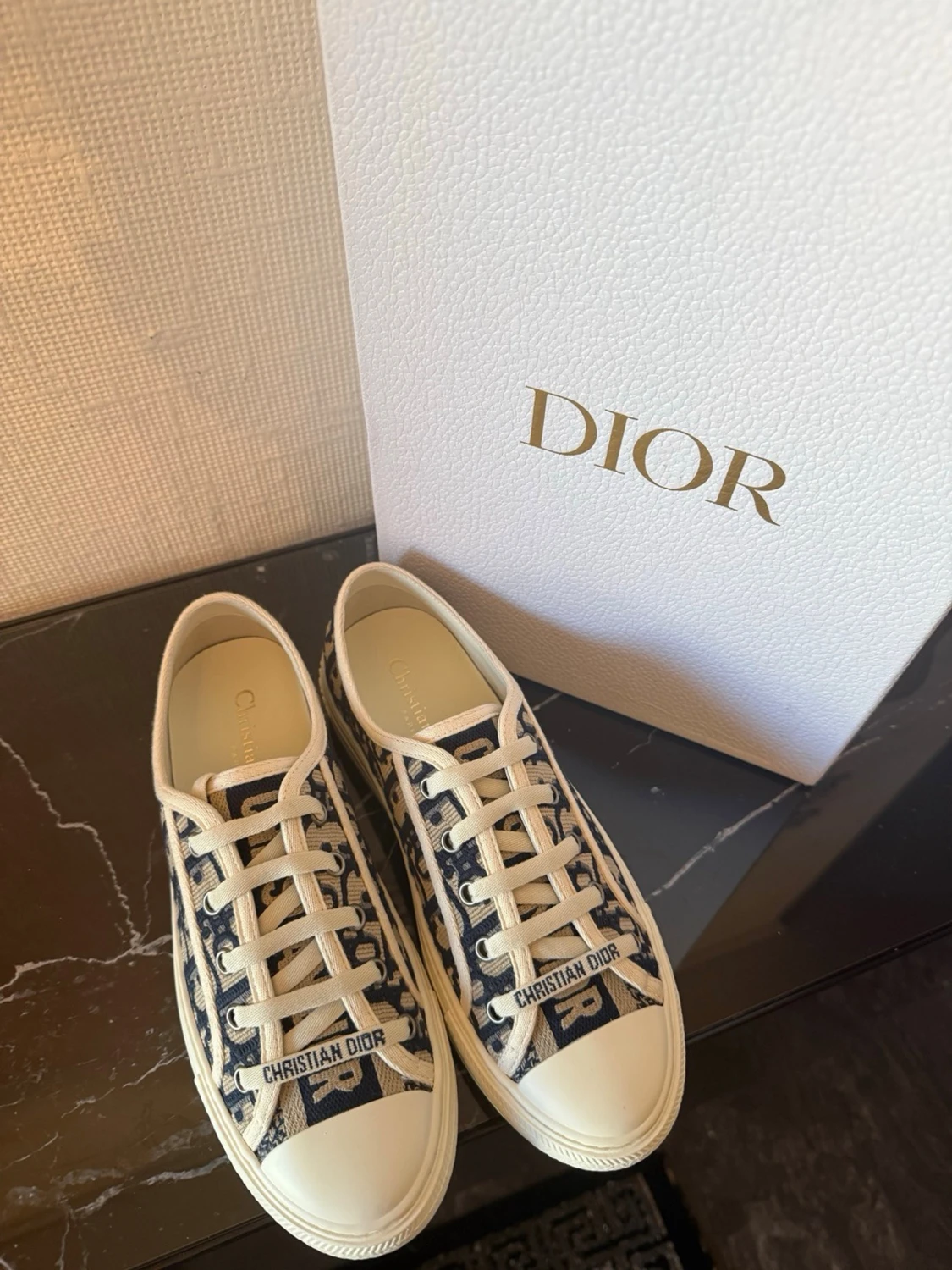 Dior Oblique sneakers i blått och vitt - 1