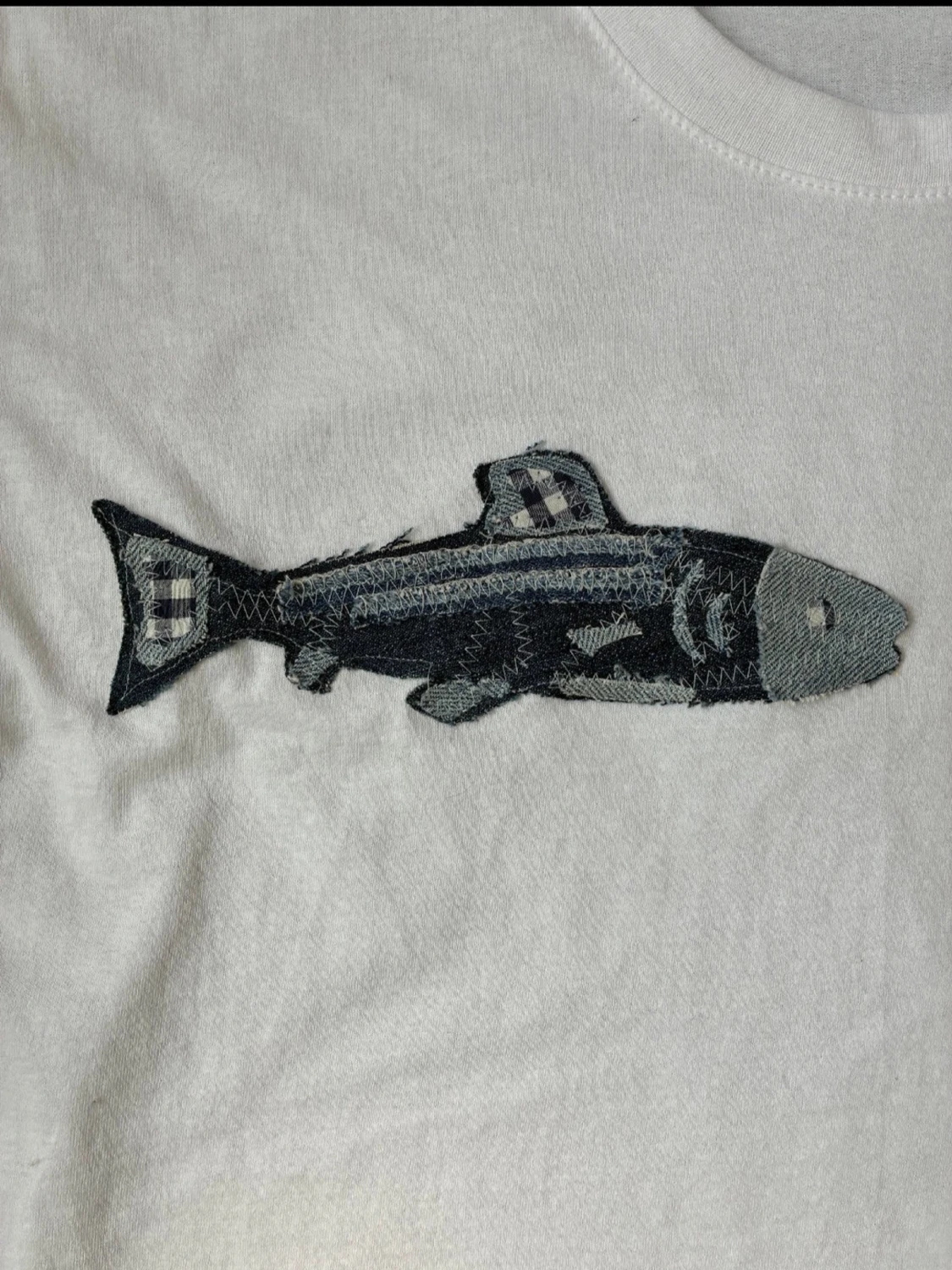 Ashiko Longsleeved t shirt - Fish Checkered  - 1