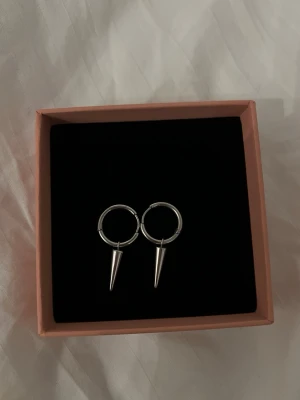 Peak Hoops Silver örhängen - Snygga örhängen i silver från Edblad med hängandes berlocker. I princip helt oanvända, därav priset❣️