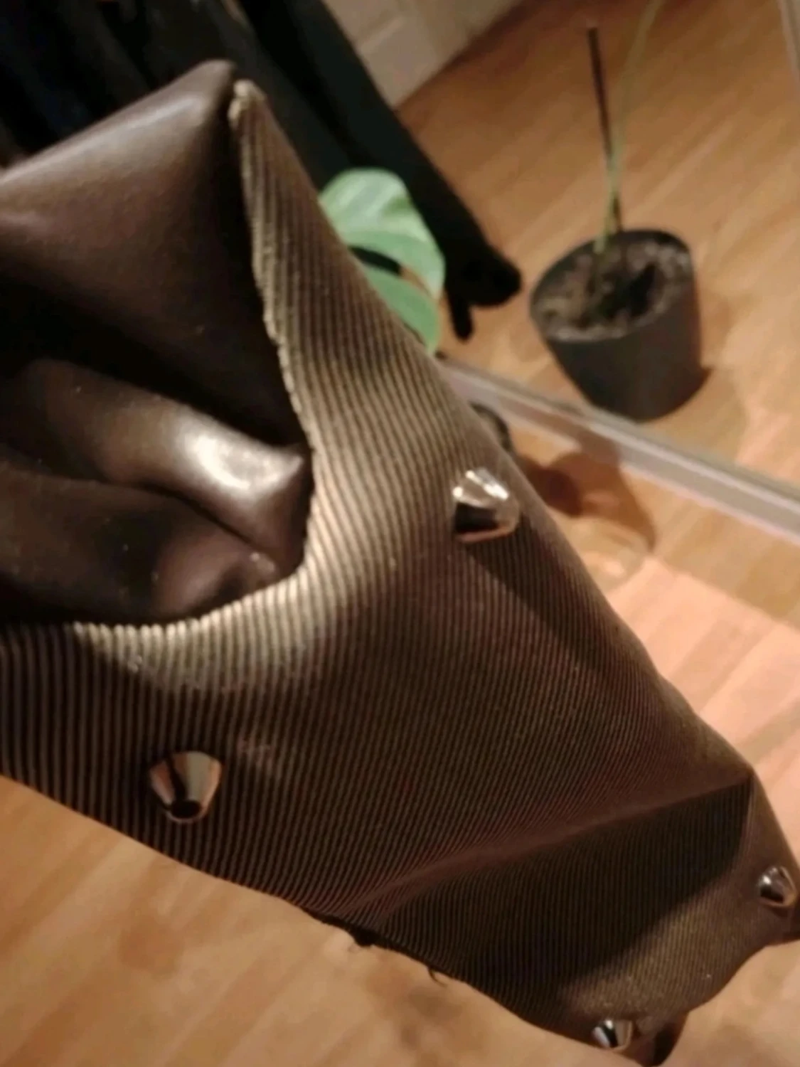 Vintage beige och brun tote handväska❤️  - 2