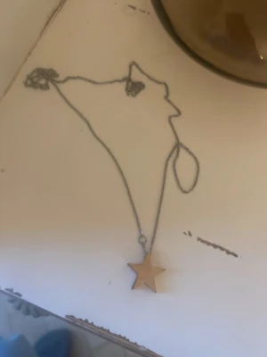 Silverfärgat halsband med guldstjärna Edblad  - Ett stilrent halsband med en tunn kedja i silverfärg och ett hänge i form av en guldstjärna. Perfekt för dig som gillar minimalistiska och trendiga smycken. 