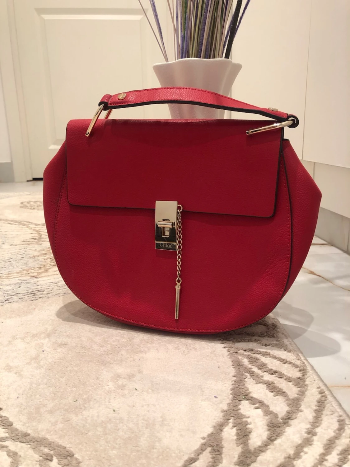 Röd Chloé handväska i läder - 2