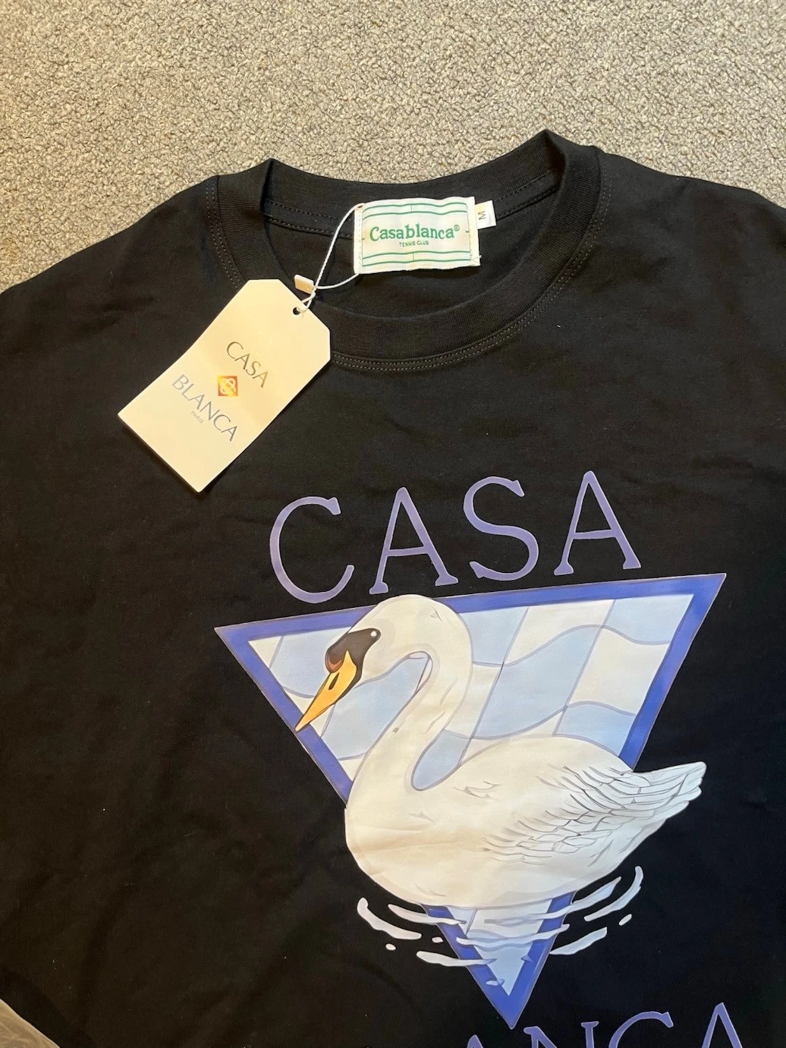 Svart Casablanca t-shirt med svanmotiv - 2
