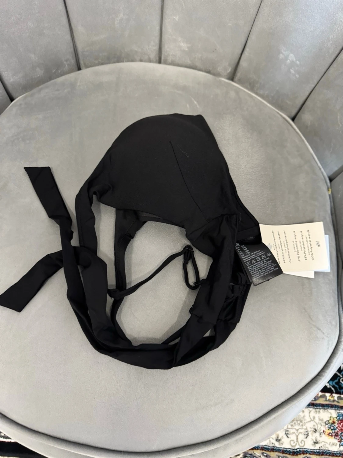 Svart bikini-bh med knytband - 2