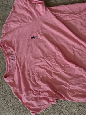 Rosa t-shirt från Polo Ralph Lauren - Snygg rosa t-shirt från Polo Ralph Lauren med klassisk rund hals och ikonisk broderad logga på bröstet. Perfekt för en avslappnad och trendig stil. Lite mindre i storleken passar typ alla storlekar 