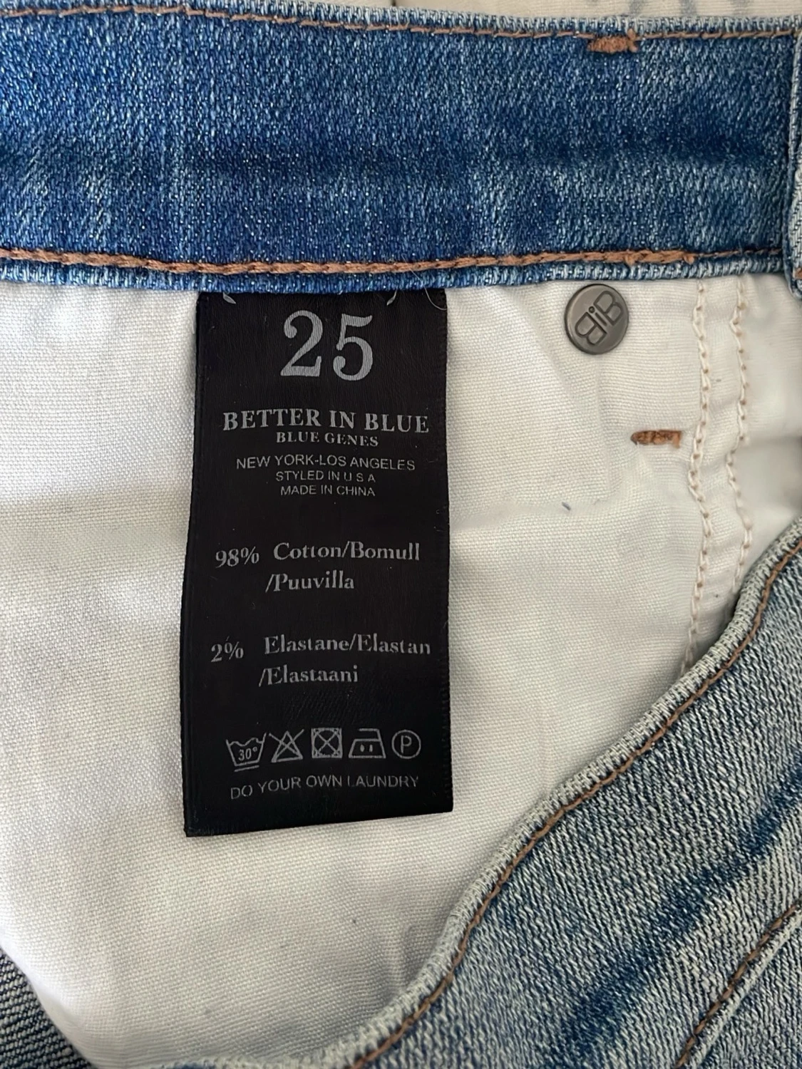 Blå jeansshorts med fransar - 3