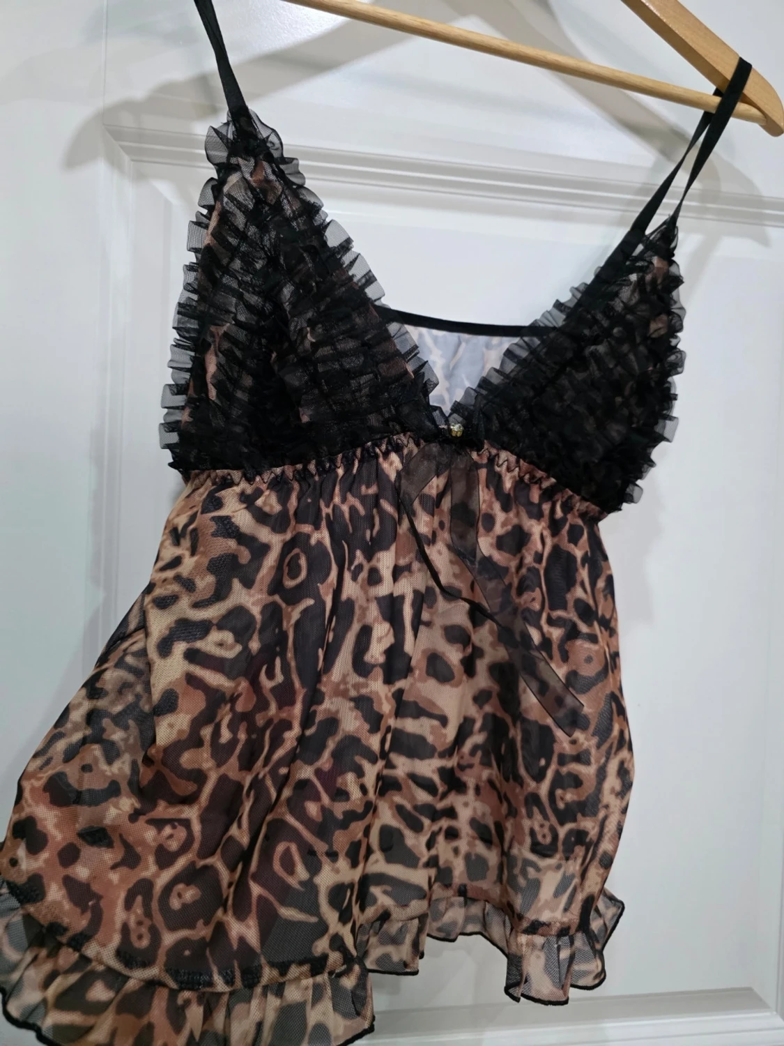 Leopardmönstrad pyjamas med spets - 1