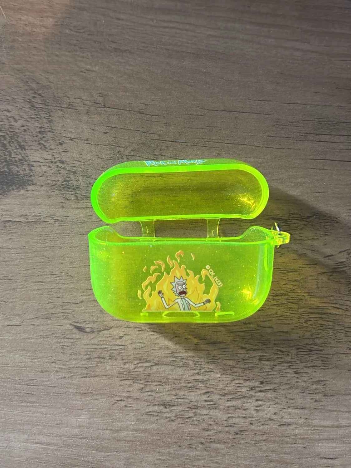 Neongrönt Rick and Morty AirPods-skal