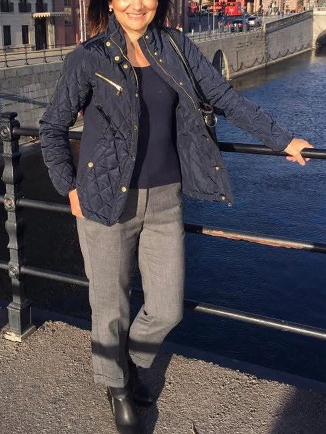 Mörkblå quiltad jacka från Barbour