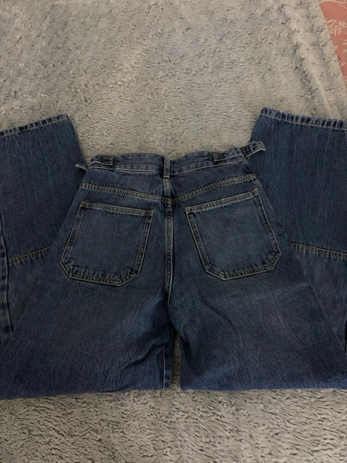 Blåa wide leg jeans  - 2