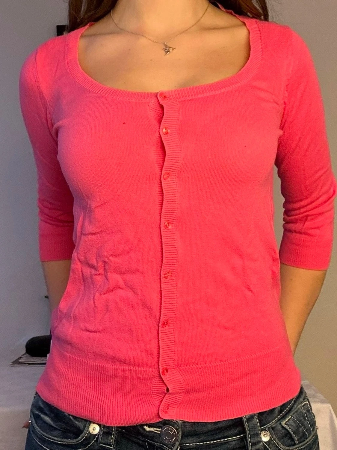 Rosa kofta med trekvartsärm🩷 - 2