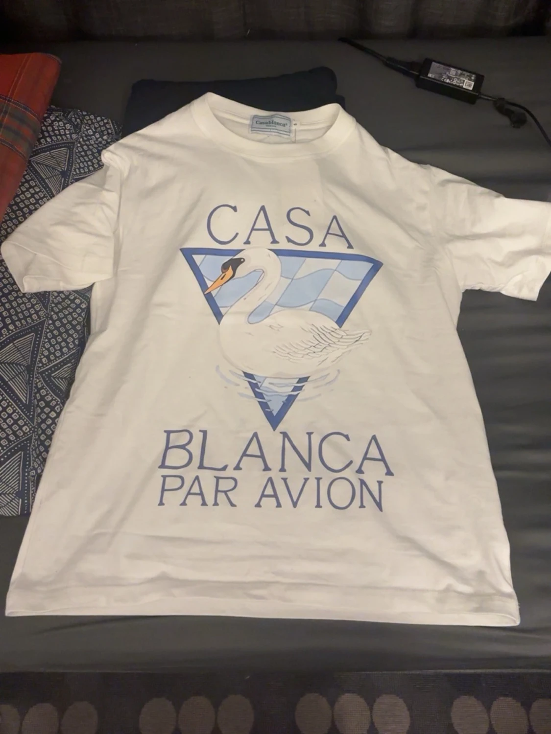 Vit Casa Blanca t-shirt med svan