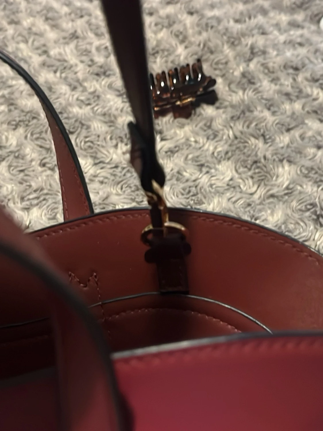 Burgundy handväska - 3