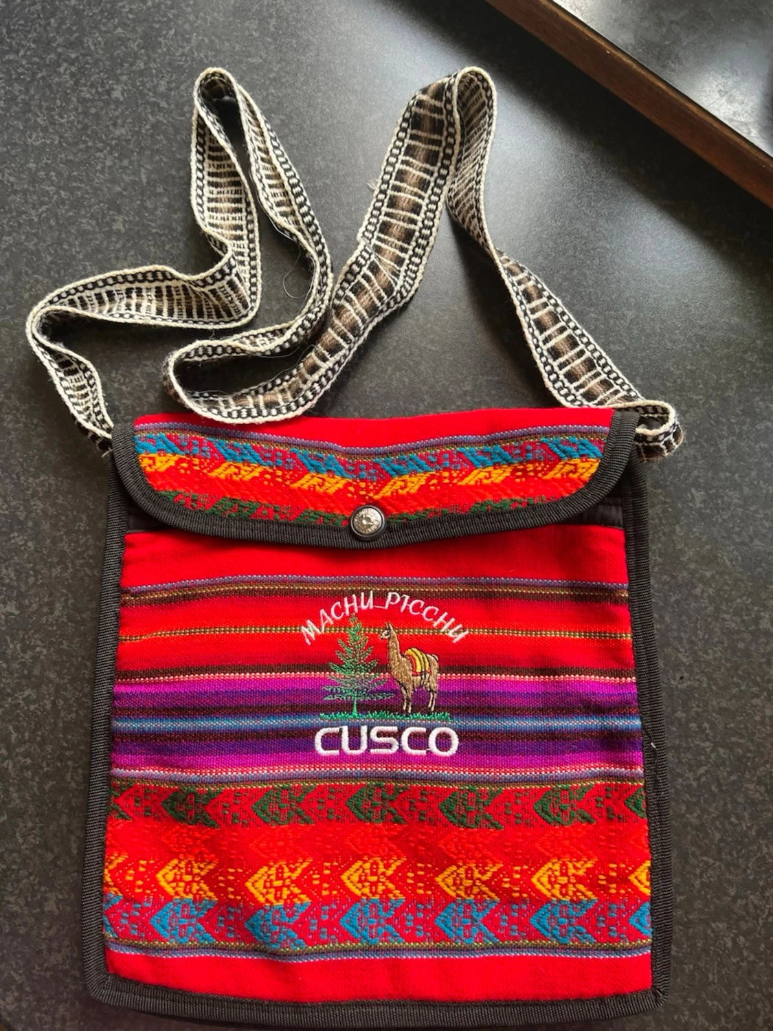 Färgglad axelväska Cusco Machu Picchu