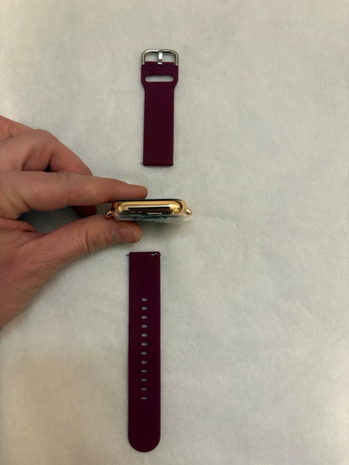 Smartklocka med vinrött silikonarmband - 2