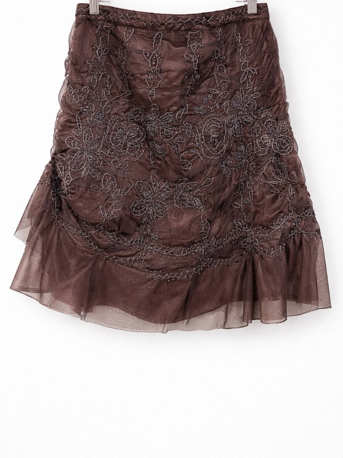 Liu Jo Vintage Brun volangkjol med broderi - 2