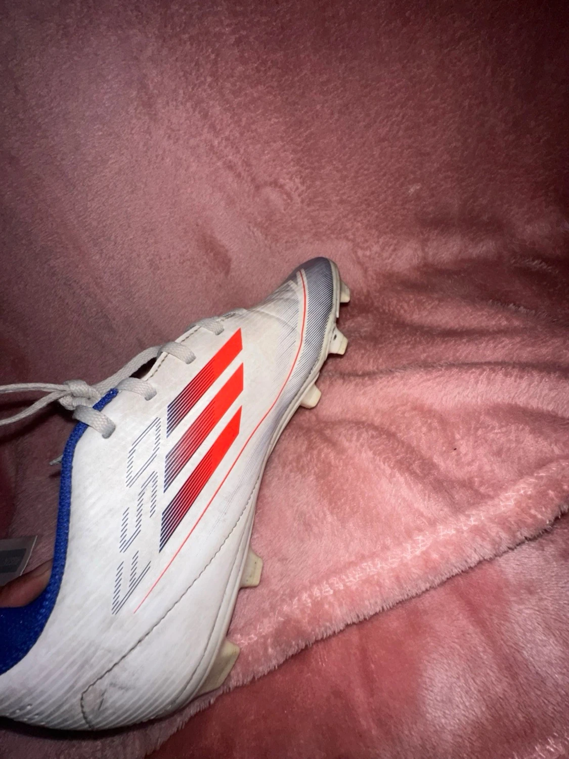 Adidas F50 vita och blå fotbollsskor - 3