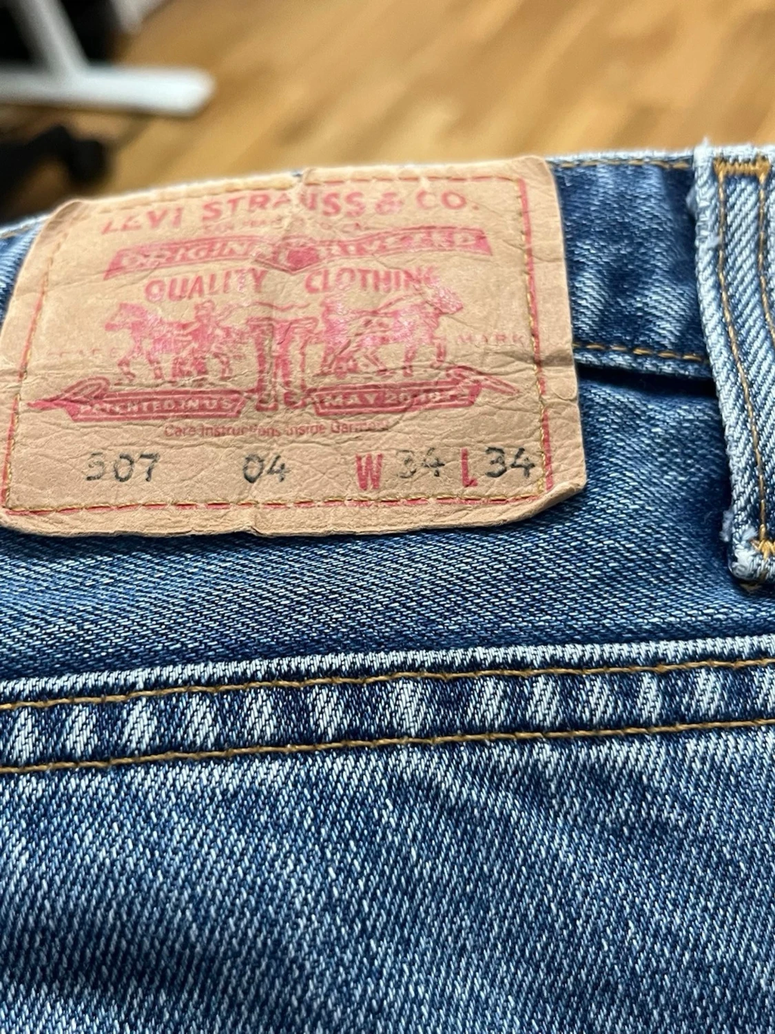 Levi's 507 blå raka jeans W34 L34 - 1