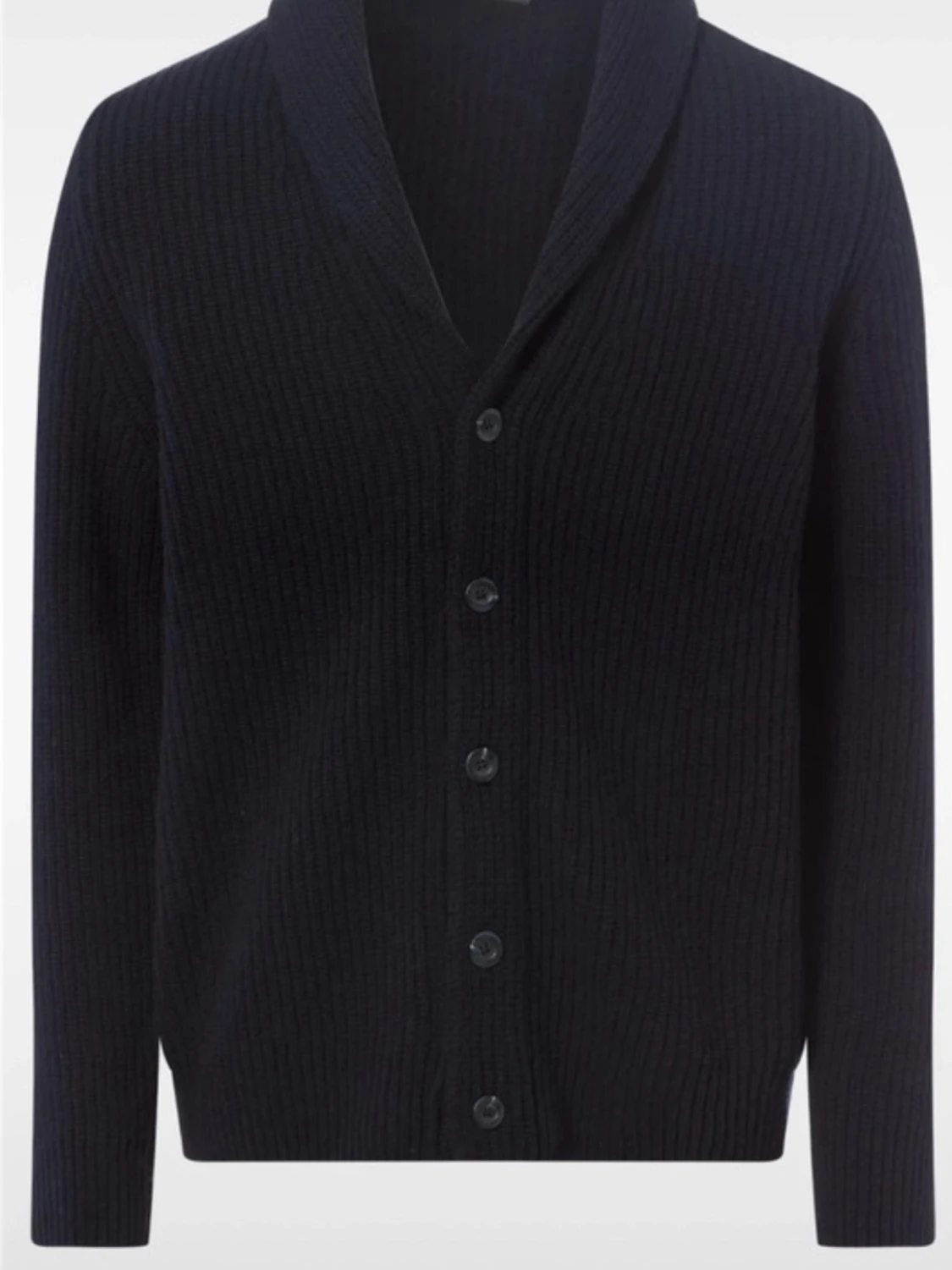 Svart ribbstickad cardigan från French Connection med sjalkrage